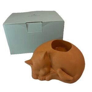 PARTYLITE Terracotta CAT NAP Tealight Votive Candle Holder P7842